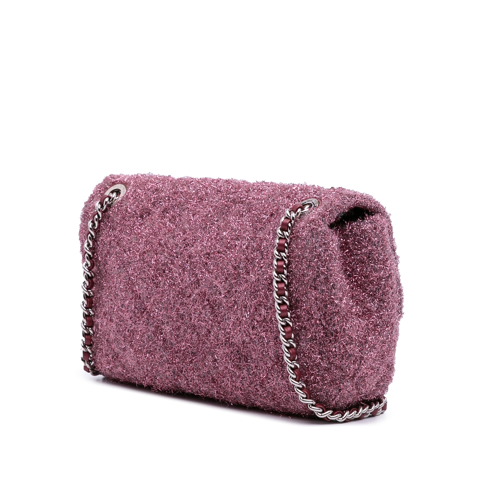 Medium Quilted Metallic Knit Pluto Glitter Flap