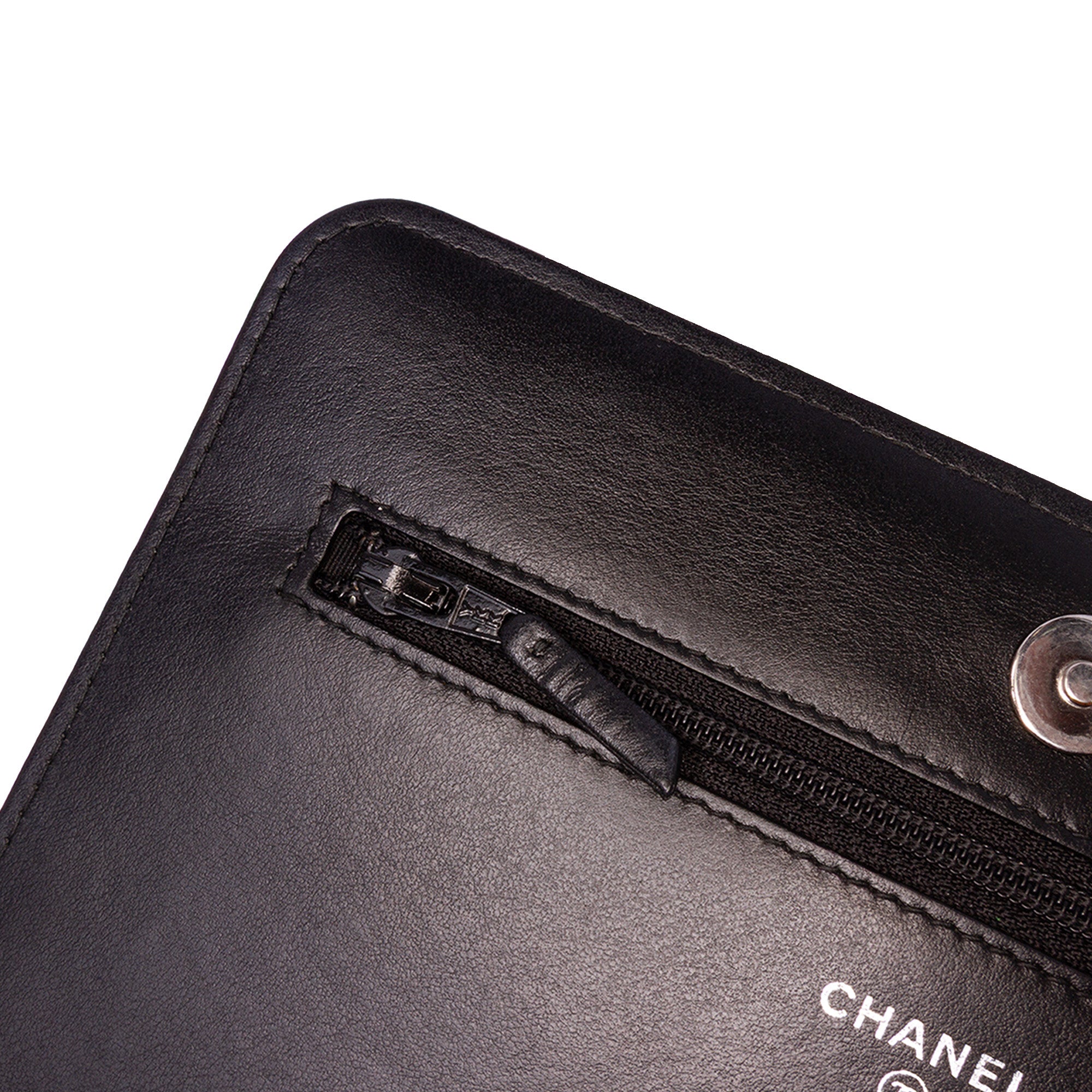 Diagonal Chevron Calfskin Tassel Wallet On Chain