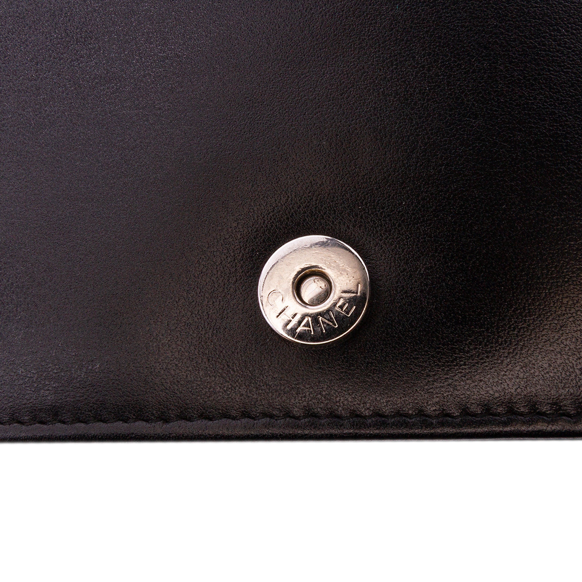 Diagonal Chevron Calfskin Tassel Wallet On Chain