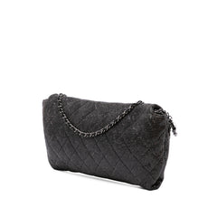Quilted Laminated Fabric Chain Evening Crossbody