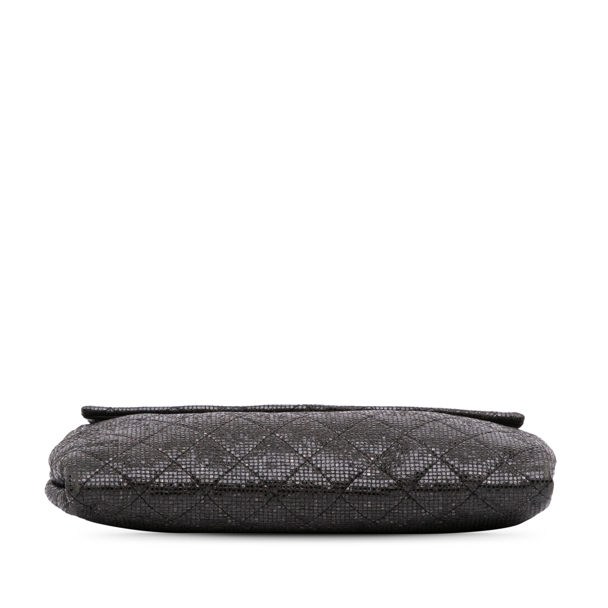 Quilted Laminated Fabric Chain Evening Crossbody