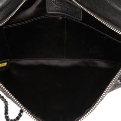 Quilted Laminated Fabric Chain Evening Crossbody