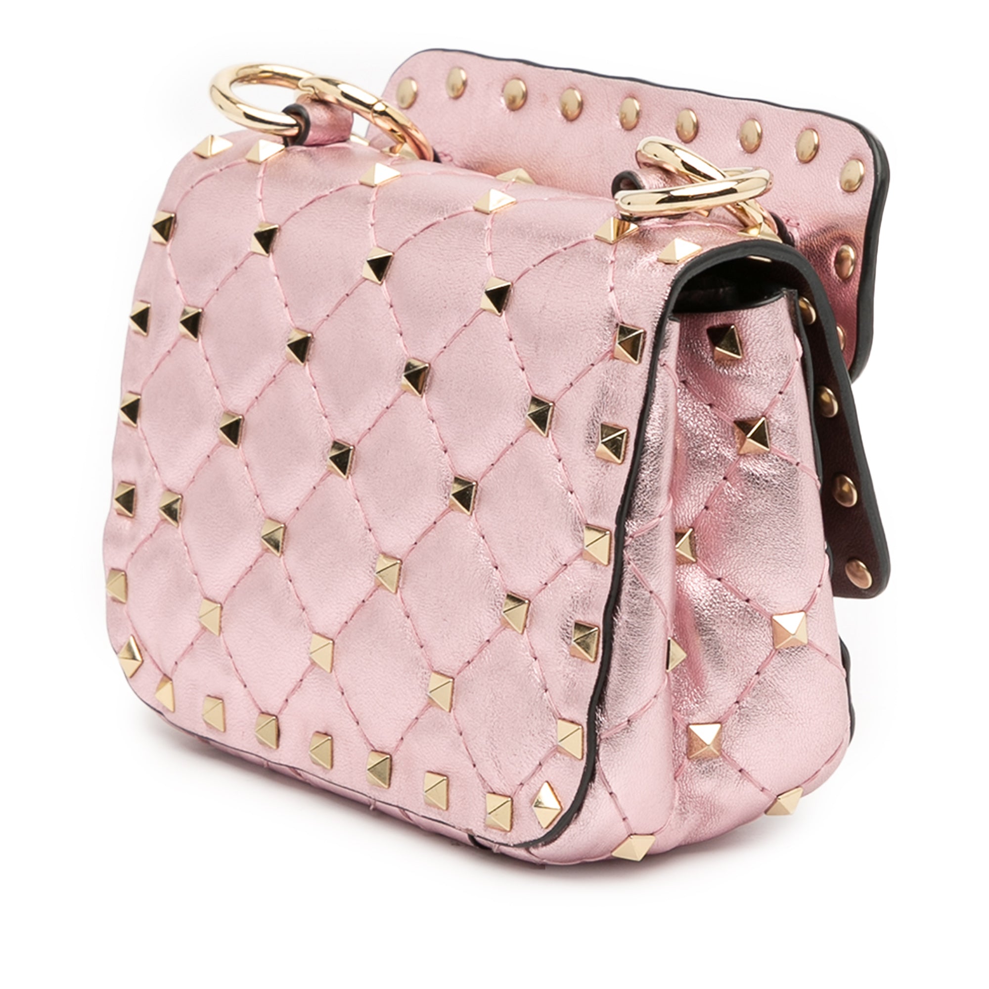 Micro Metallic Nappa Rockstud Spike Satchel