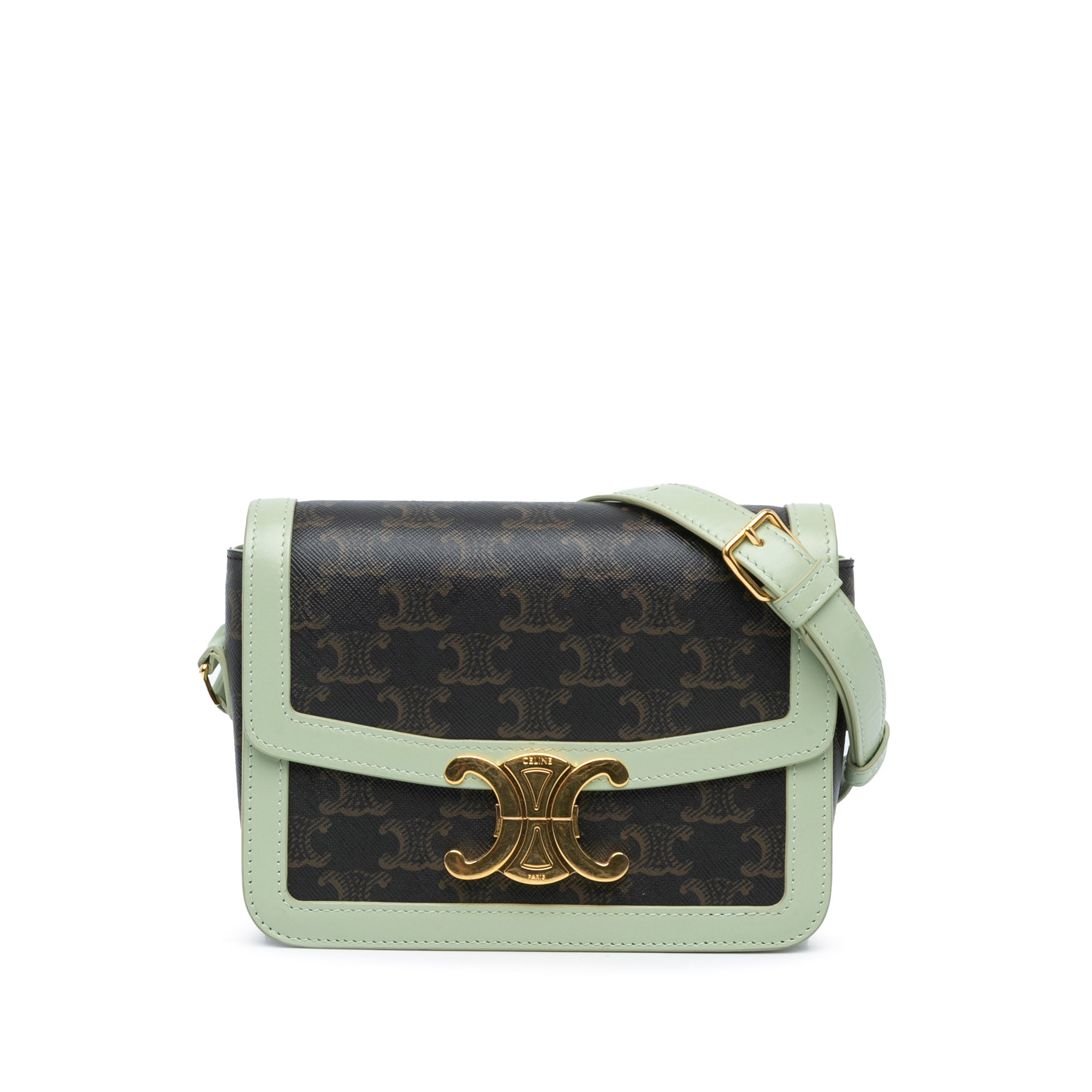 Teen Triomphe Coated Canvas and Calfskin Triomphe Crossbody