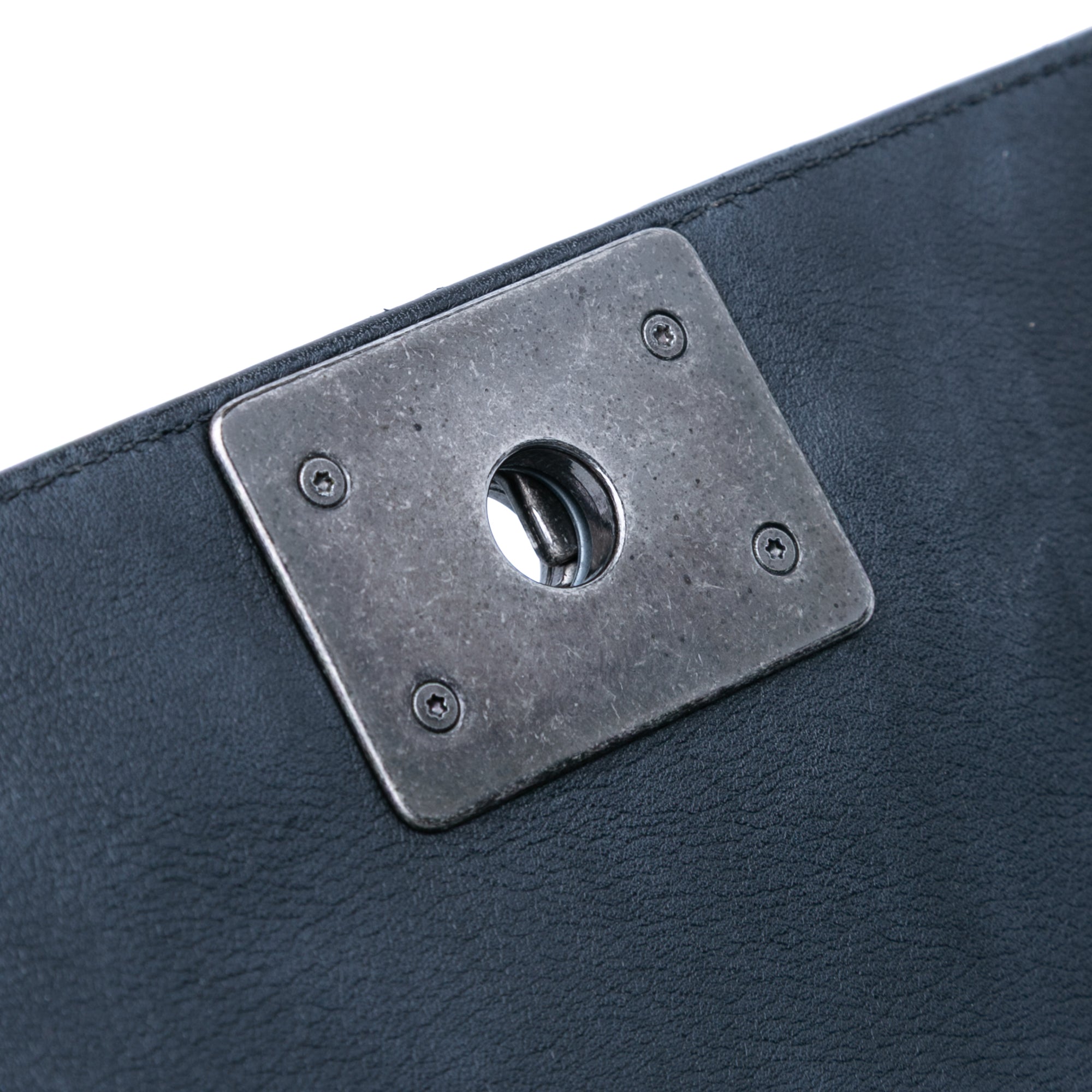 Old Medium Braided Calfskin Boy Flap