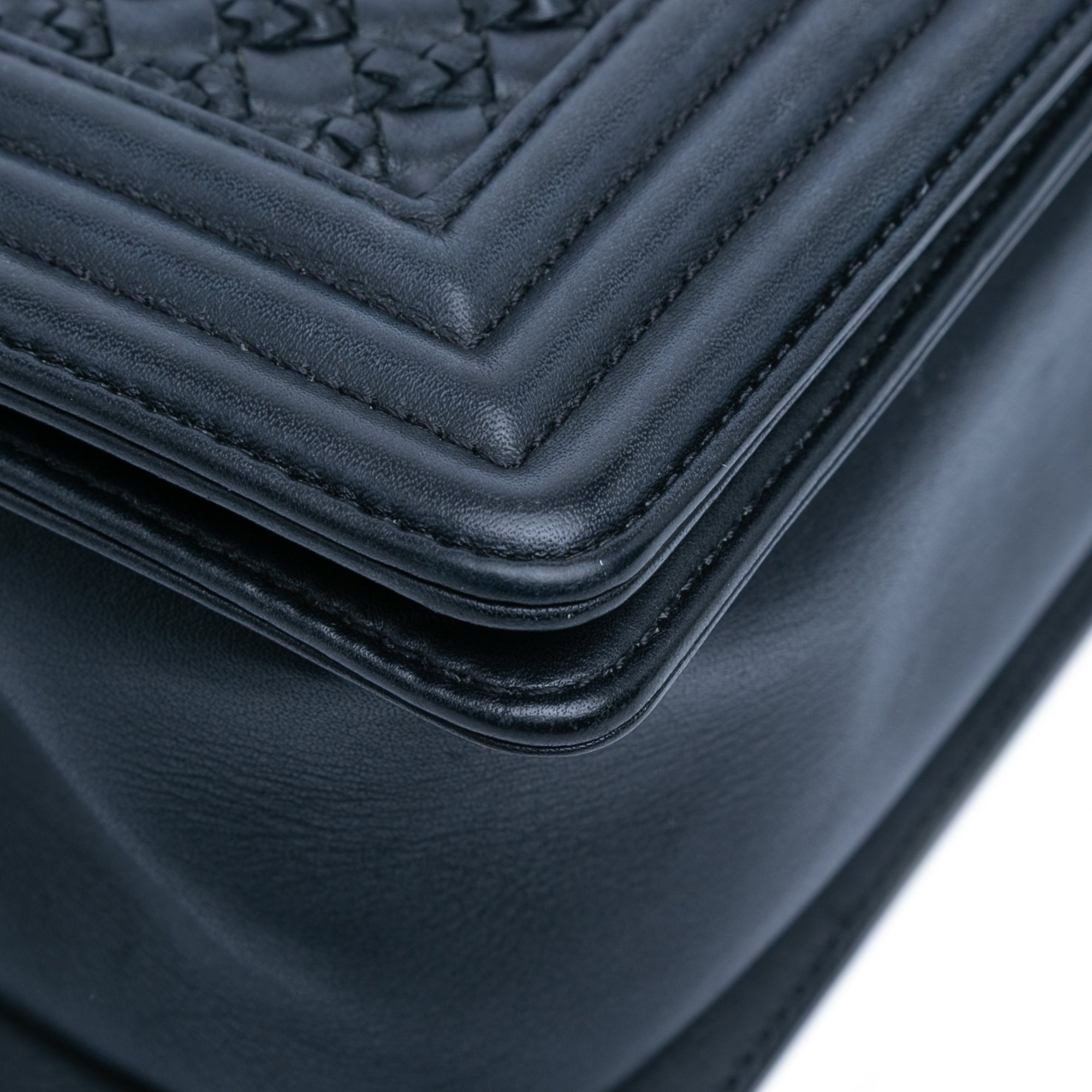 Old Medium Braided Calfskin Boy Flap