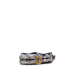 Canvas Embroidered Toile de Jouy Saddle Bag