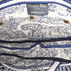 Canvas Embroidered Toile de Jouy Saddle Bag