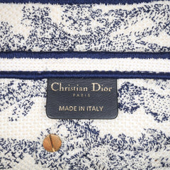 Canvas Embroidered Toile de Jouy Saddle Bag
