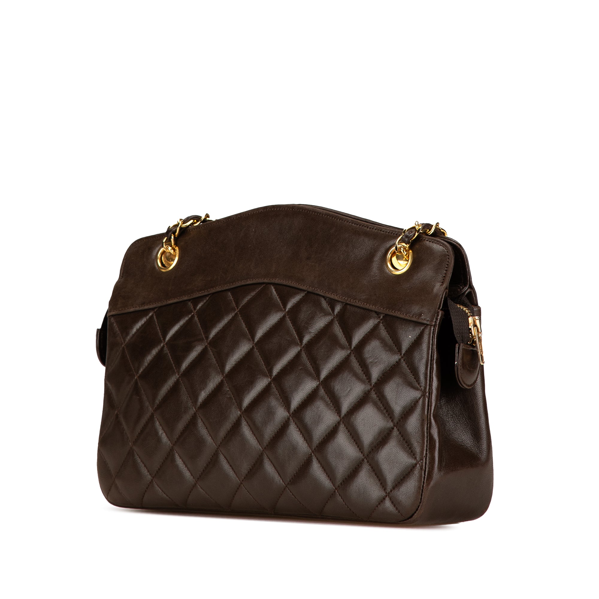 Quilted Lambskin Medallion Chain Shoulder Bag