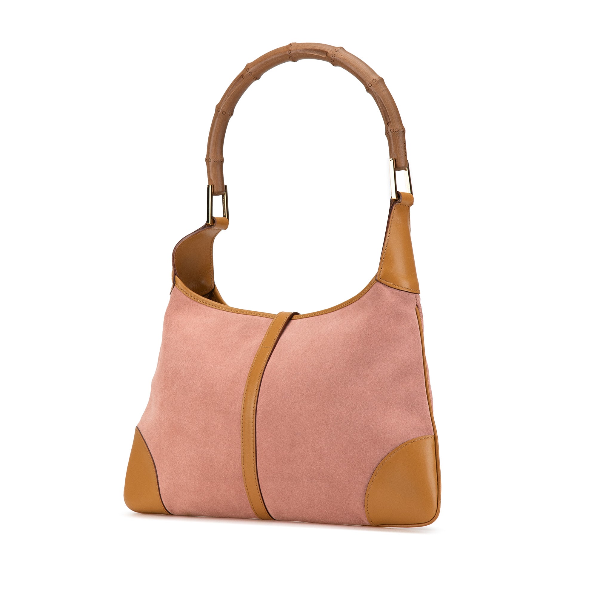 Suede Bamboo Jackie Shoulder Bag