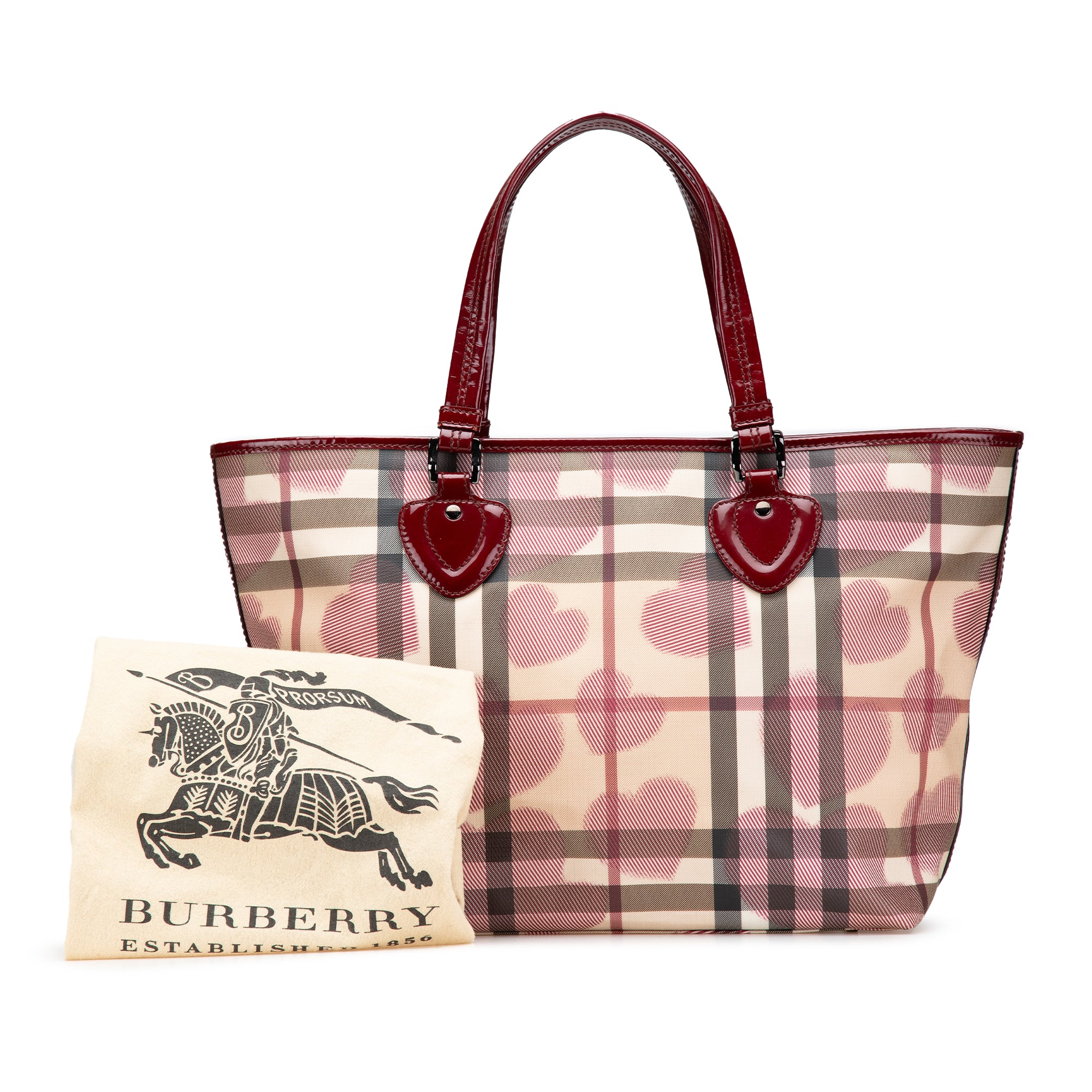 House Check Coated Canvas Hearts Gracie Tote
