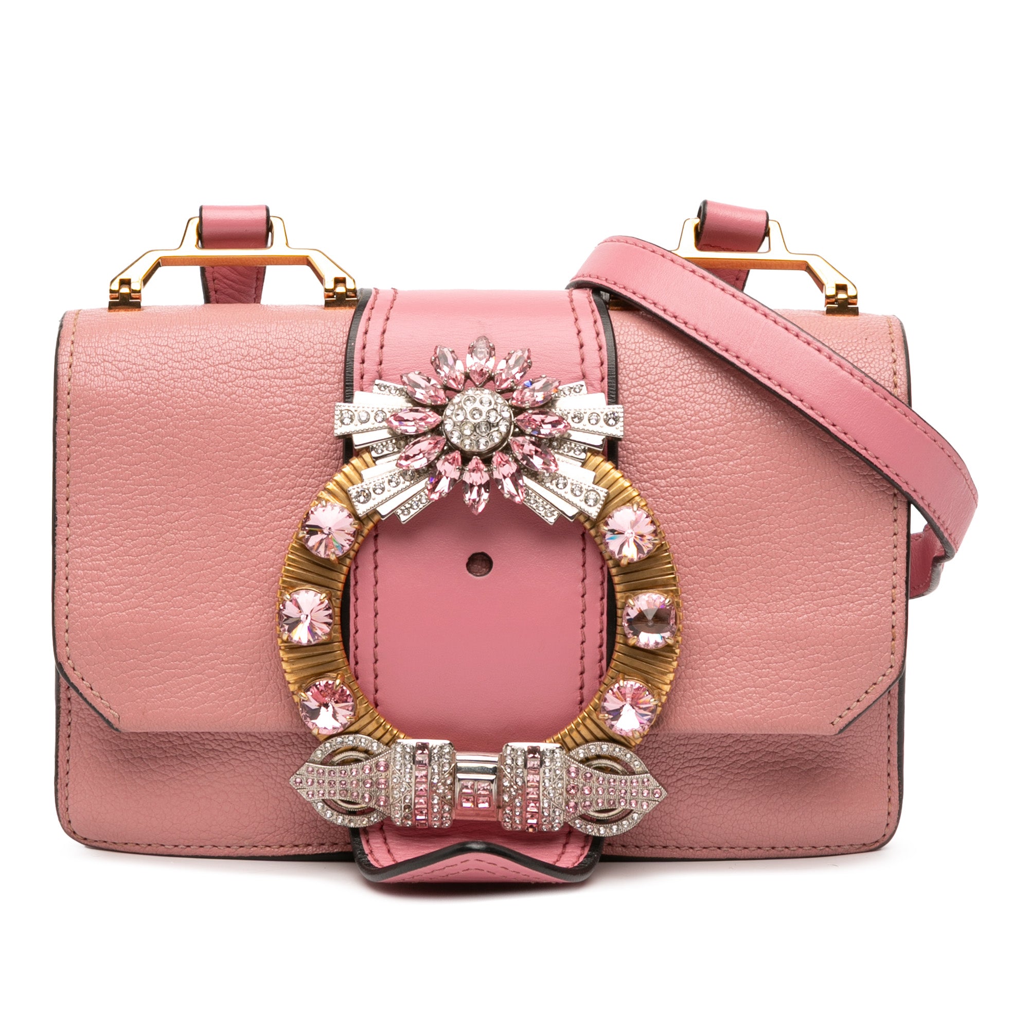 Goatskin Madras Soft Calf Crystal Embellished Crossbody