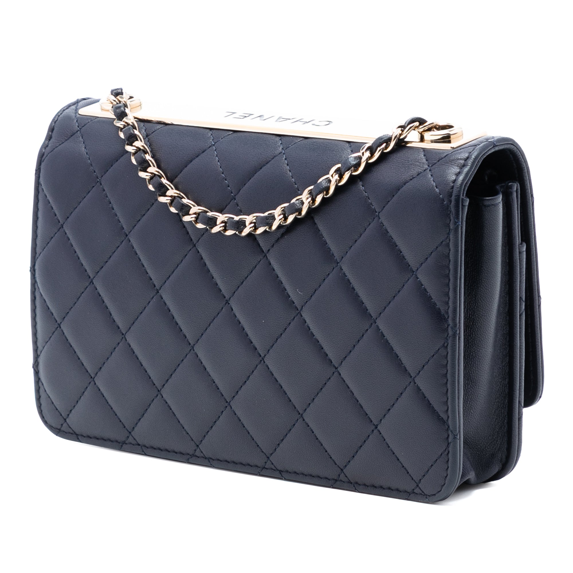 Lambskin Trendy CC Wallet On Chain