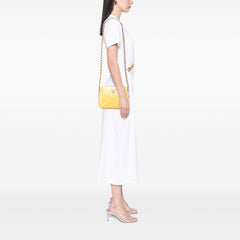 Quilted Patent Chain Double Zip Crossbody