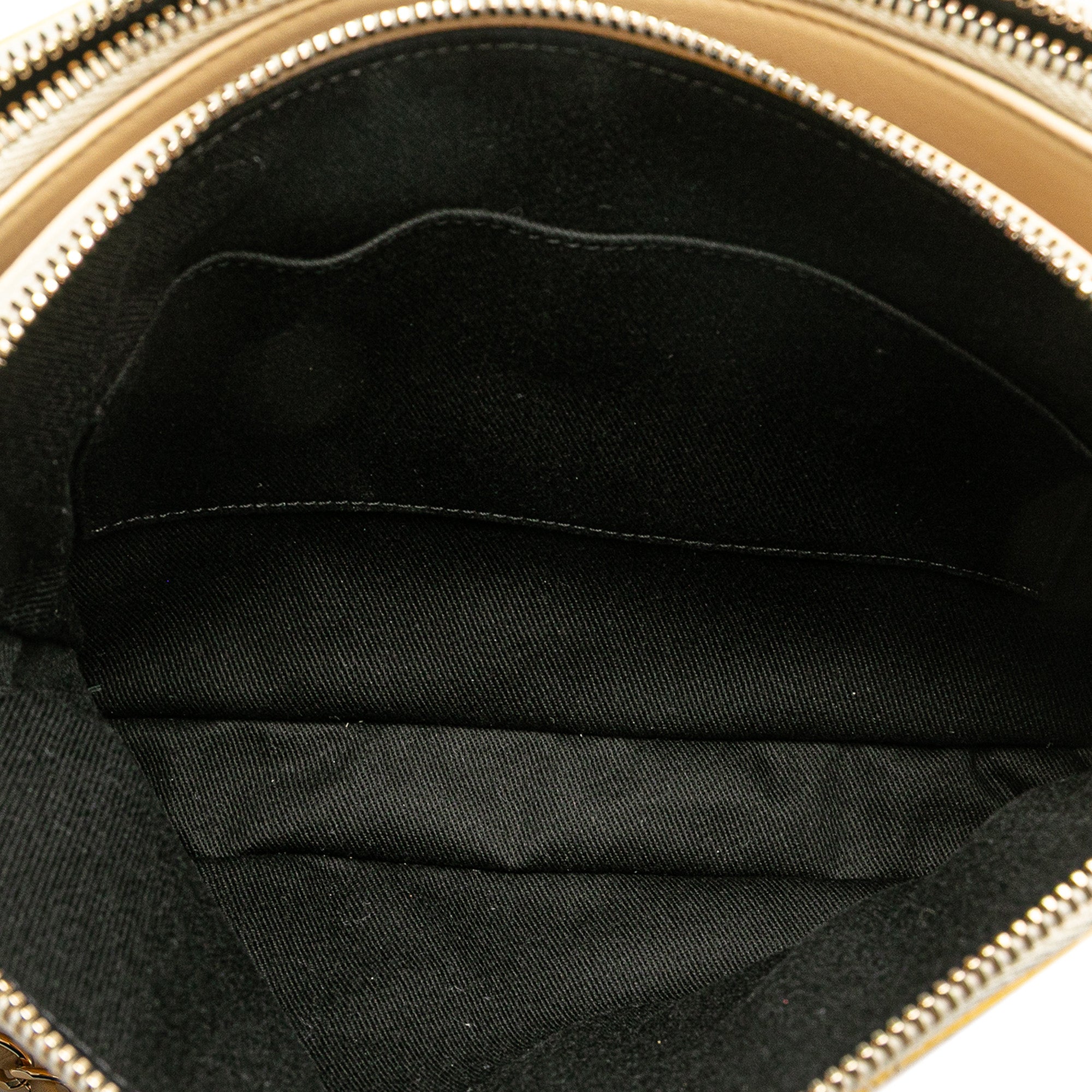Quilted Patent Chain Double Zip Crossbody