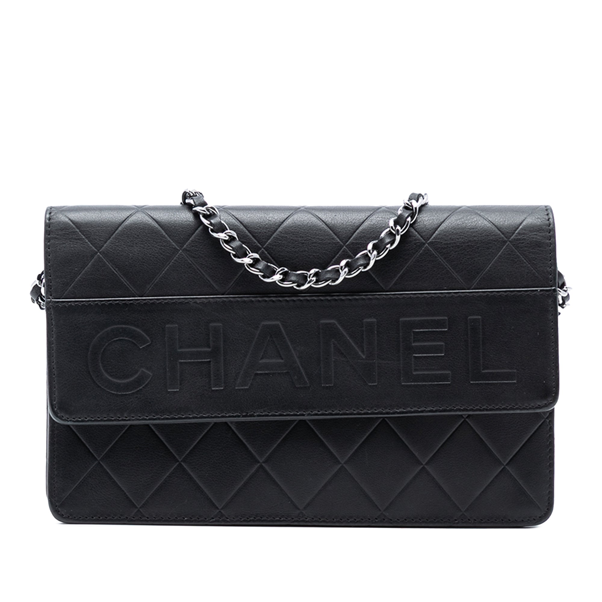 Quilted Lambskin Embossed LAX Wallet On Chain