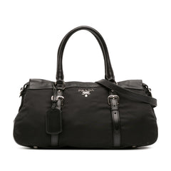 Soft Calf Trimmed Tessuto Zip Top Satchel