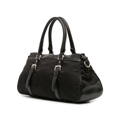 Soft Calf Trimmed Tessuto Zip Top Satchel