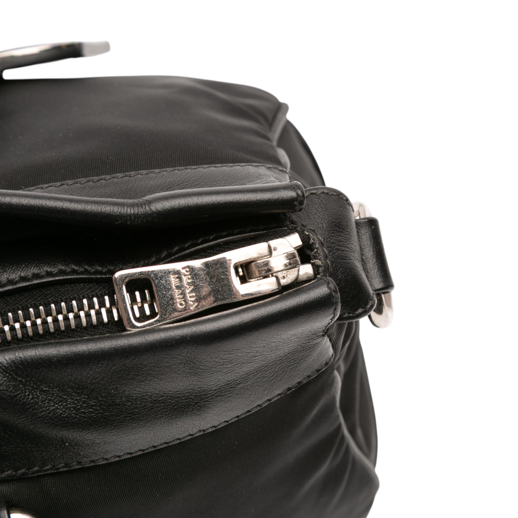 Soft Calf Trimmed Tessuto Zip Top Satchel