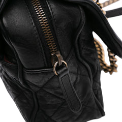 Large Quilted Iridescent Calfskin Shiva Flap