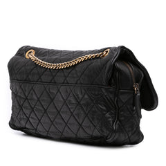 Large Quilted Iridescent Calfskin Shiva Flap
