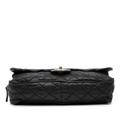 Large Quilted Iridescent Calfskin Shiva Flap