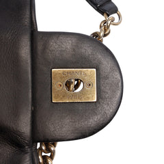 Large Quilted Iridescent Calfskin Shiva Flap