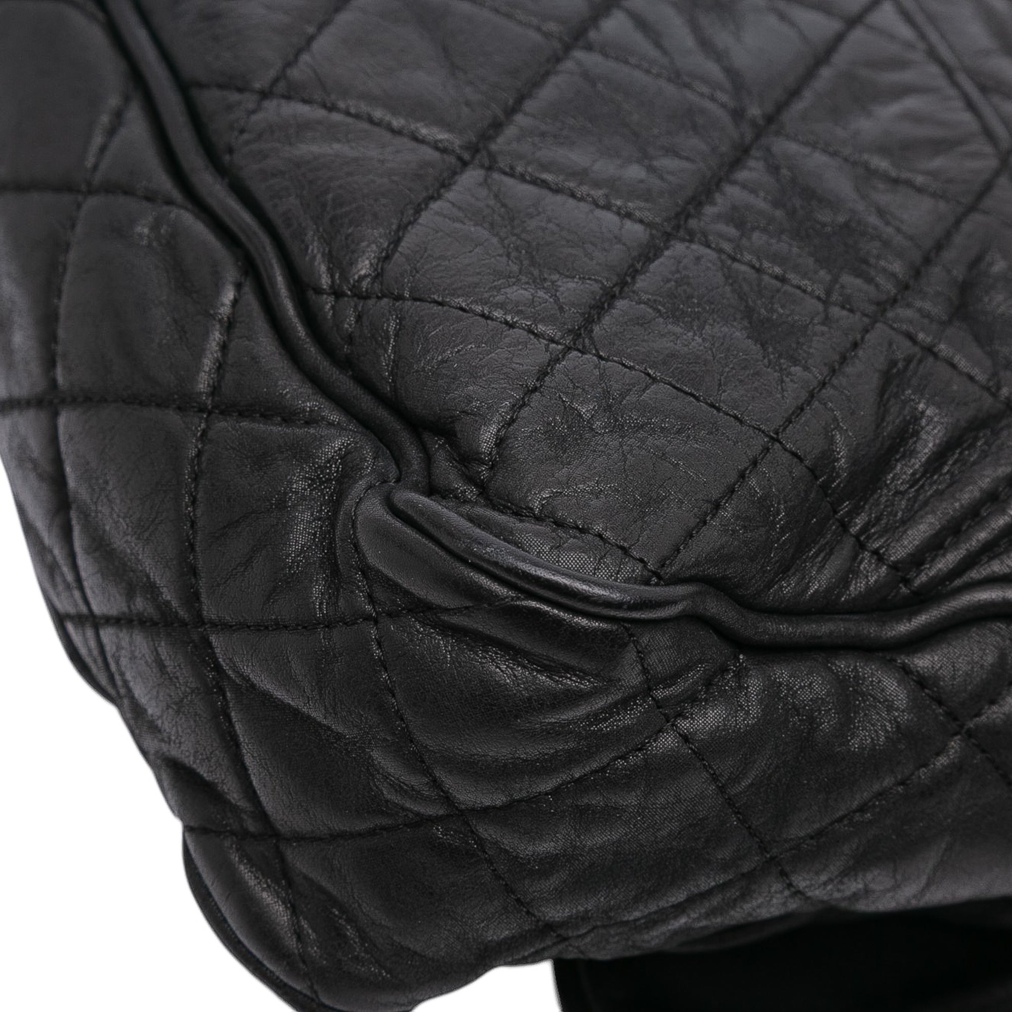 Large Quilted Iridescent Calfskin Shiva Flap