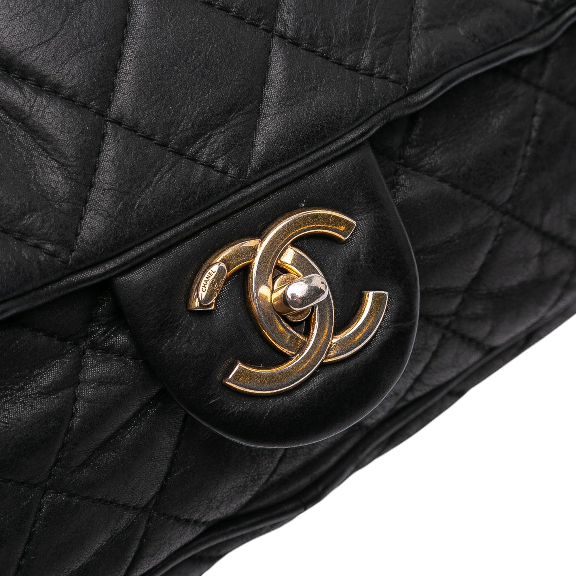Large Quilted Iridescent Calfskin Shiva Flap