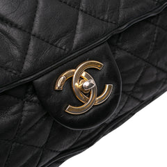 Large Quilted Iridescent Calfskin Shiva Flap