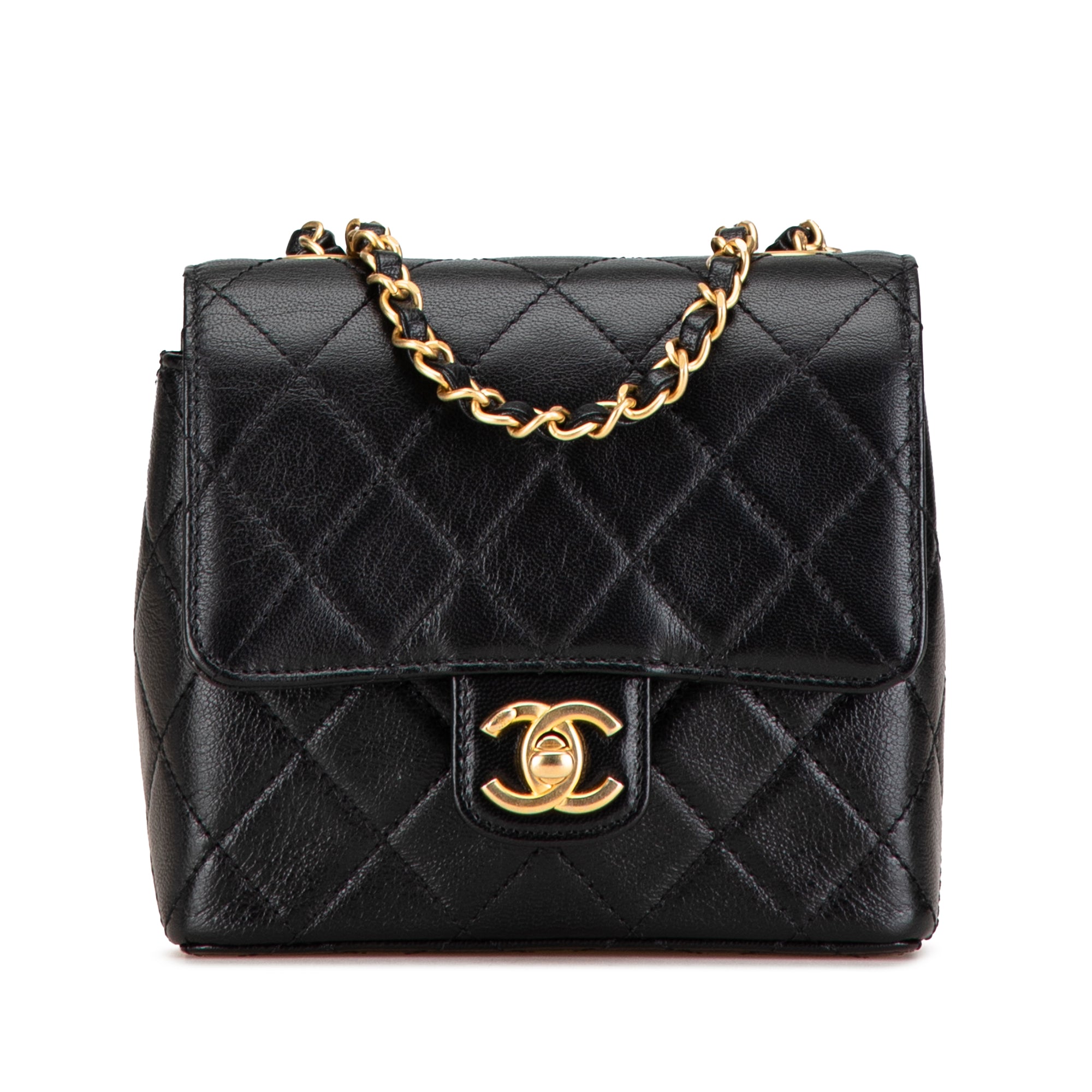 Mini Square Classic Goatskin Retro Flap