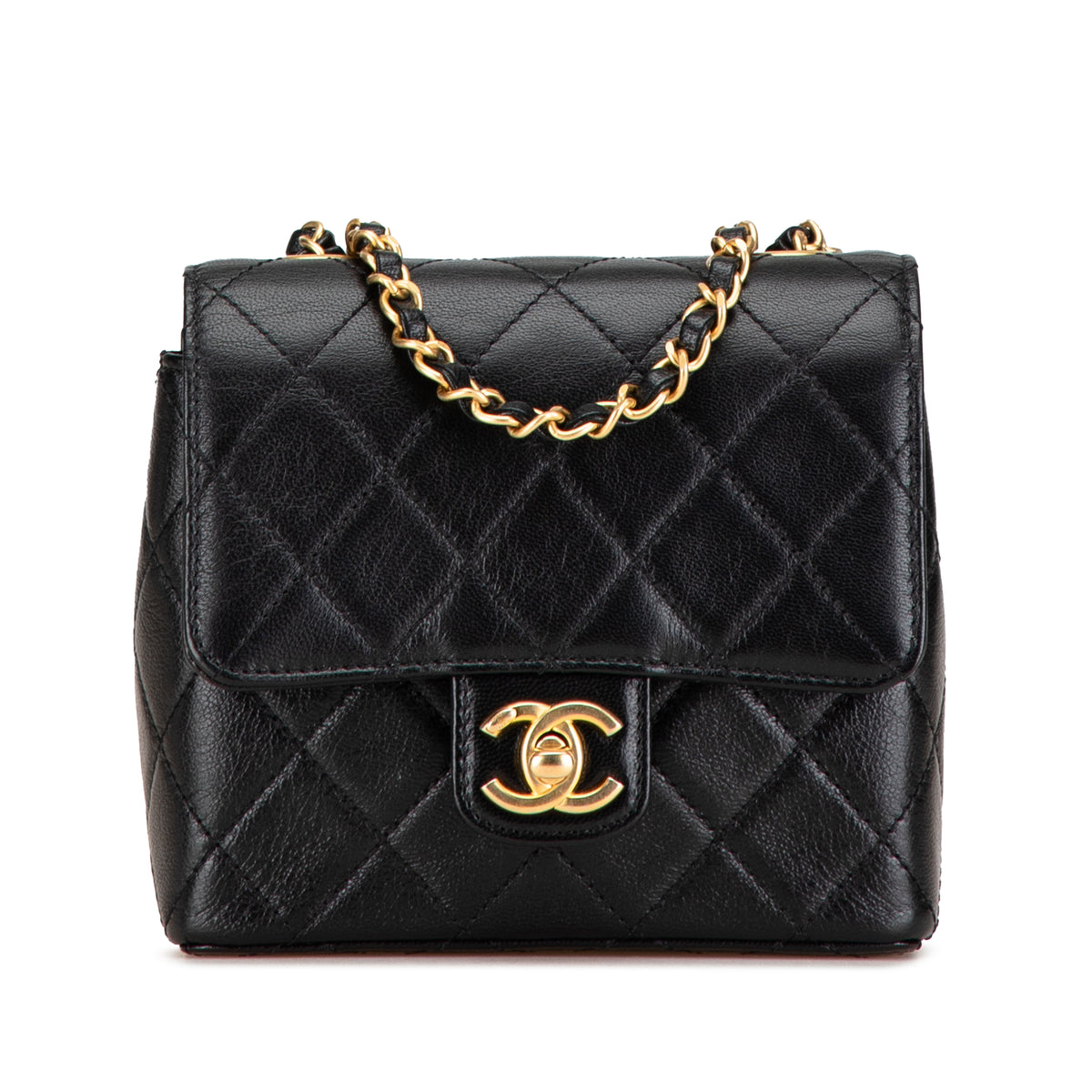 Mini Square Classic Goatskin Retro Flap