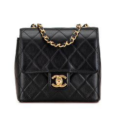 Mini Square Classic Goatskin Retro Flap