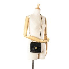 Mini Square Classic Goatskin Retro Flap