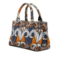 Small Floral Printed Canvas Canapa Satchel