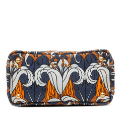 Small Floral Printed Canvas Canapa Satchel