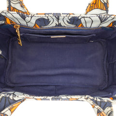Small Floral Printed Canvas Canapa Satchel