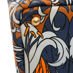 Small Floral Printed Canvas Canapa Satchel