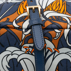 Small Floral Printed Canvas Canapa Satchel