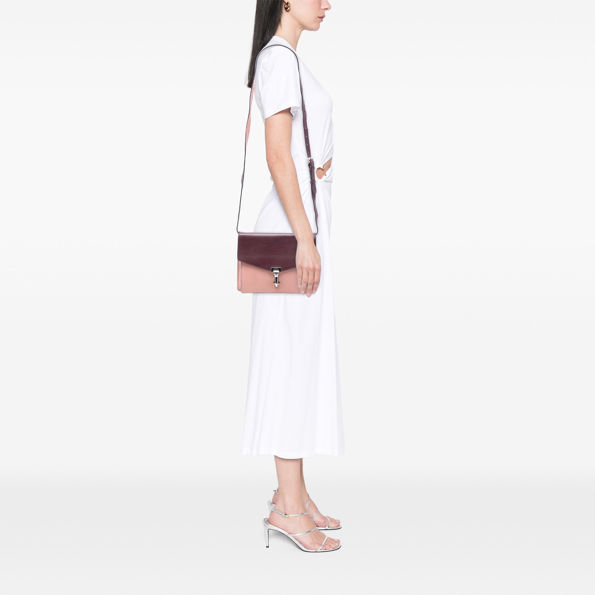 Bicolor Leather Macken Crossbody