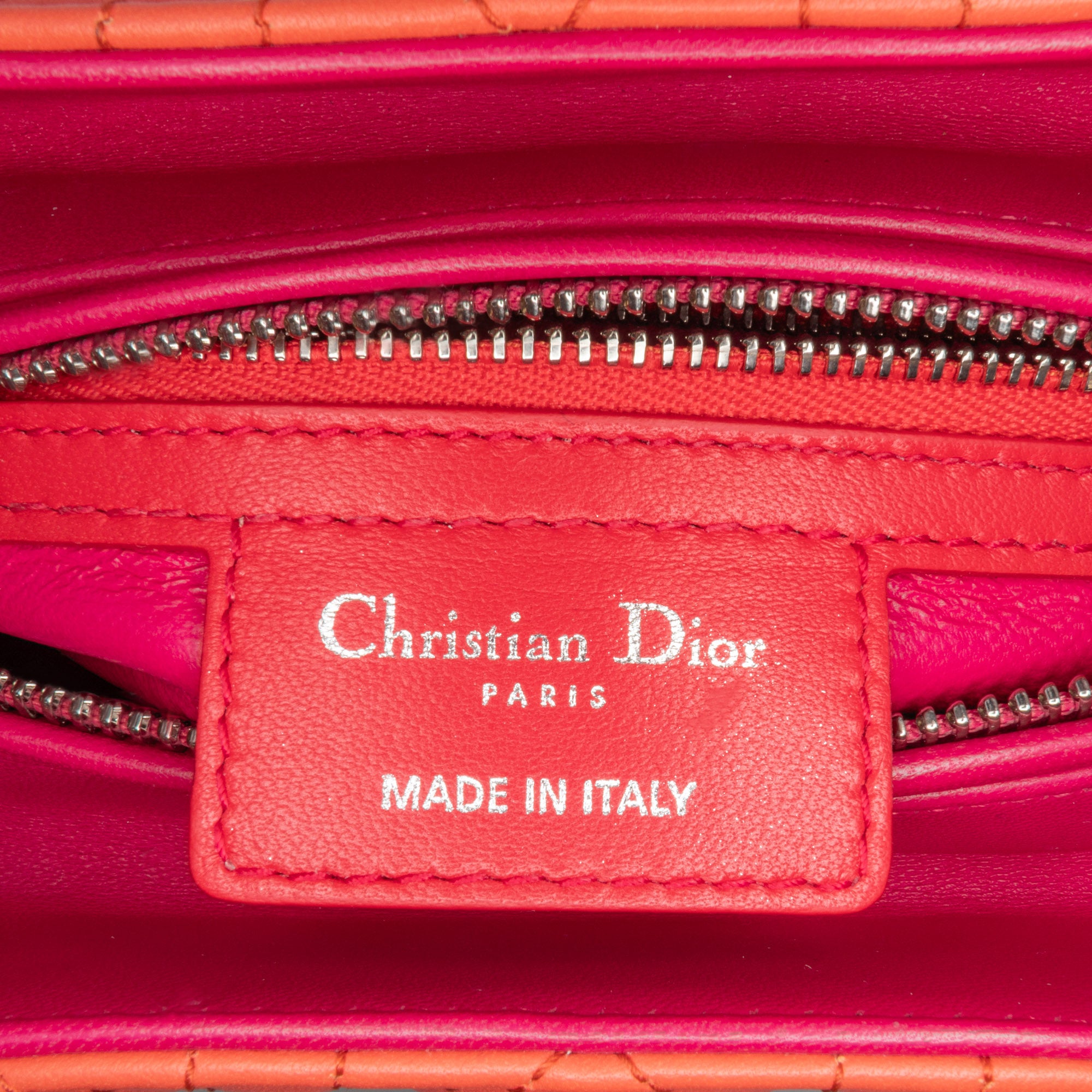 Medium Bicolor Lambskin Cannage Lady Dior