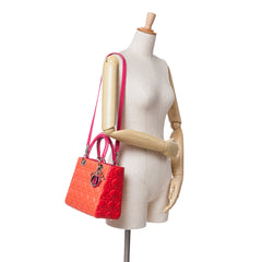 Medium Bicolor Lambskin Cannage Lady Dior