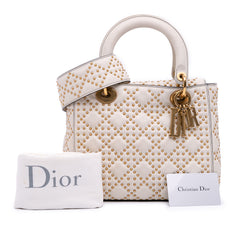 Medium Lambskin Cannage Studded Supple Lady Dior