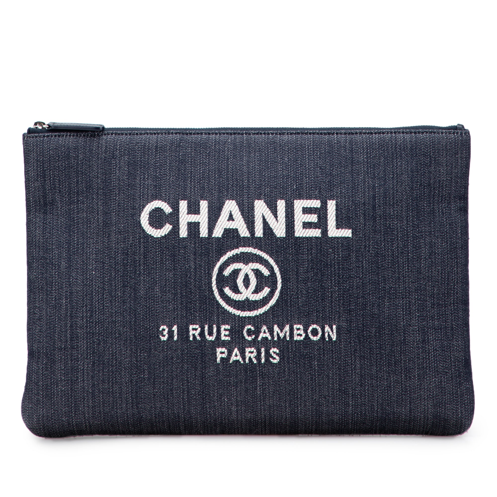 Large Denim Deauville O Case Clutch