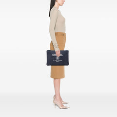 Large Denim Deauville O Case Clutch