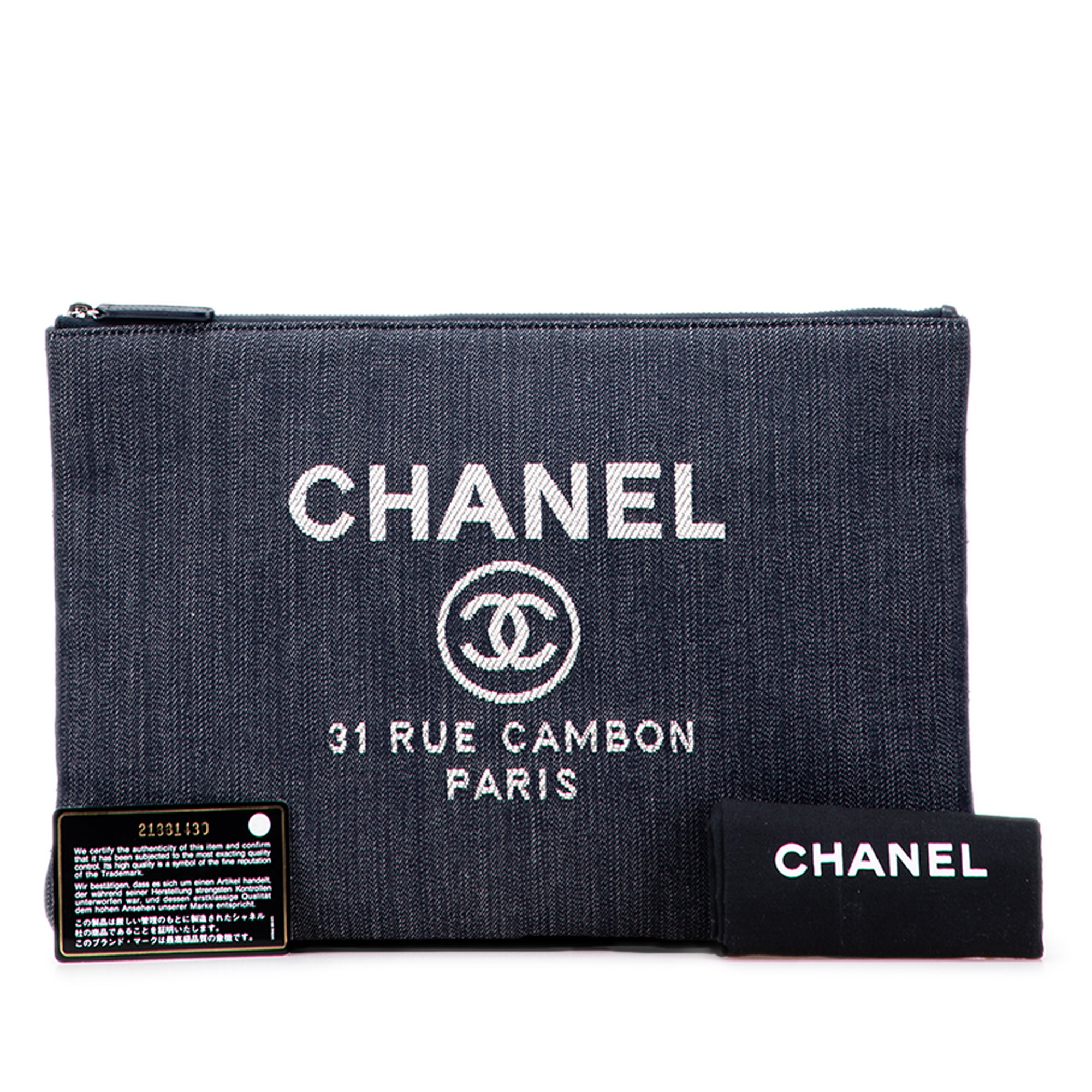 Large Denim Deauville O Case Clutch