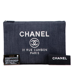 Large Denim Deauville O Case Clutch