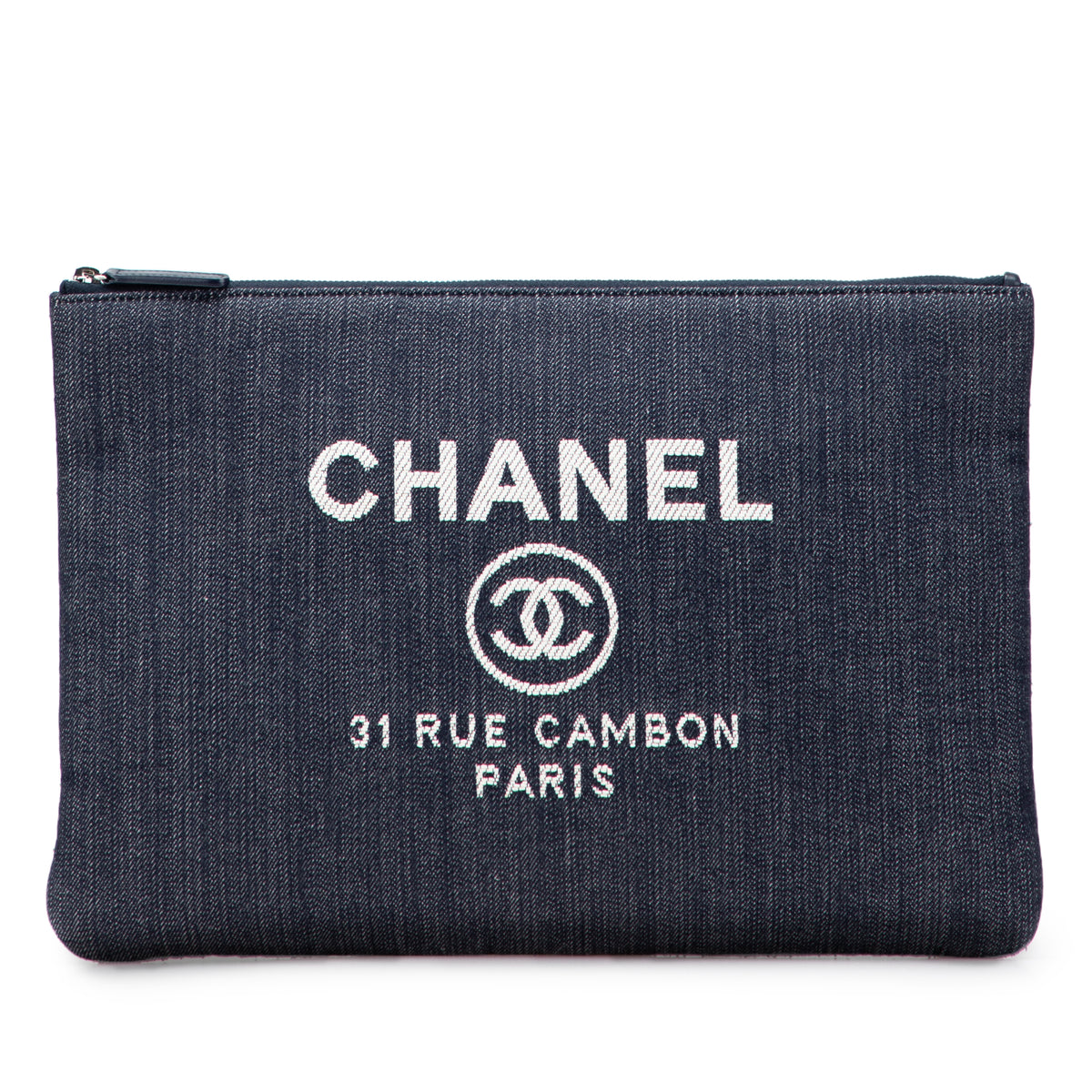 Large Denim Deauville O Case Clutch