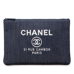 Large Denim Deauville O Case Clutch